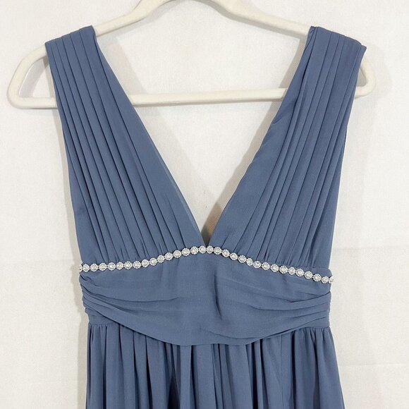 Lulus Heavenly Hues Chiffon Formal Maxi Dress Gown V-neck Empire Waist - Size XS - Picture 3 of 12